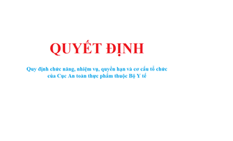 Cục An Toàn Thực Phẩm